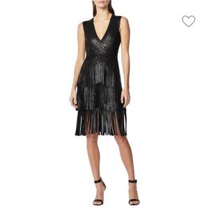 Herve leger metallic fringed dress size S